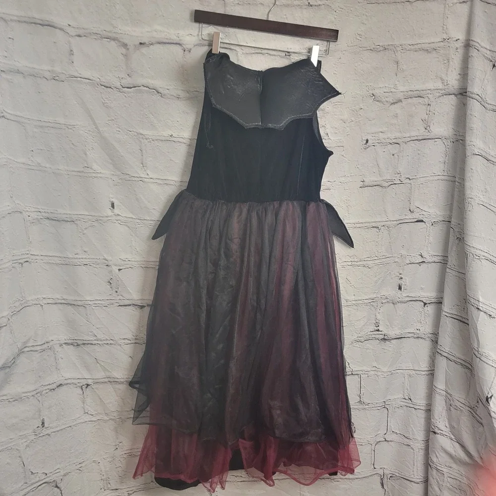 Girls Kids Vampire Costume Dress with Collar‎ Halloween Outfit Girls Size XL